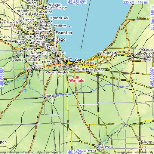 Topographic map of Winfield