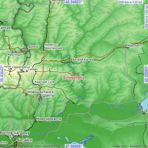 Topographic map of Sinegorskiy