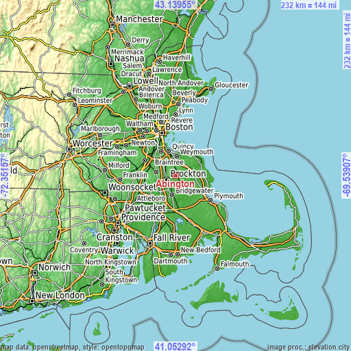 Topographic map of Abington