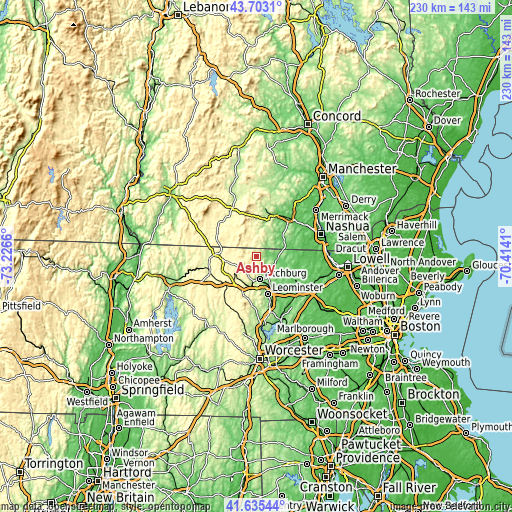 Topographic map of Ashby