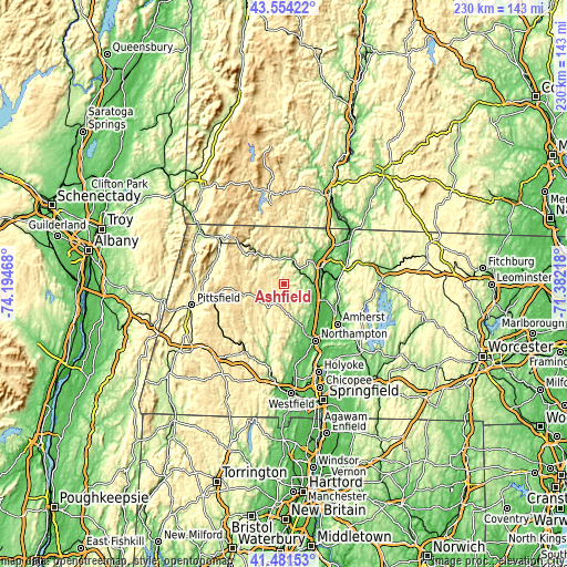 Topographic map of Ashfield