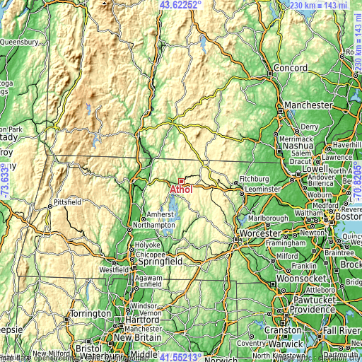 Topographic map of Athol