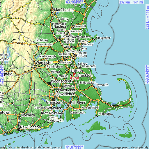 Topographic map of Avon