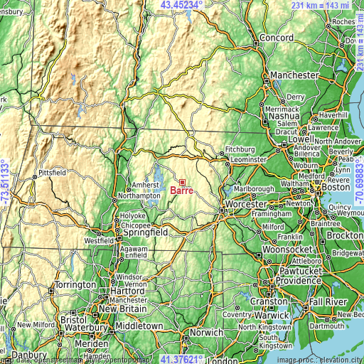 Topographic map of Barre