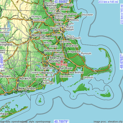 Topographic map of Berkley