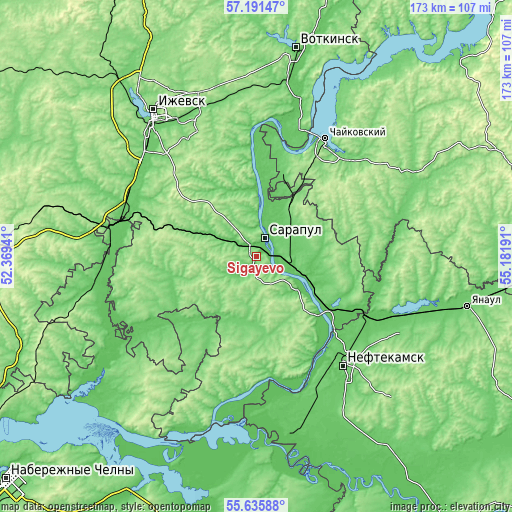 Topographic map of Sigayevo