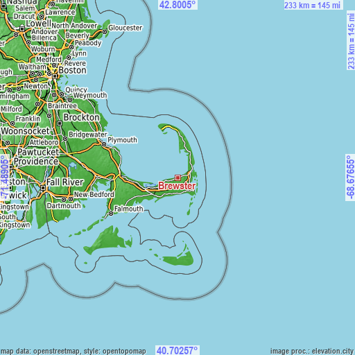 Topographic map of Brewster