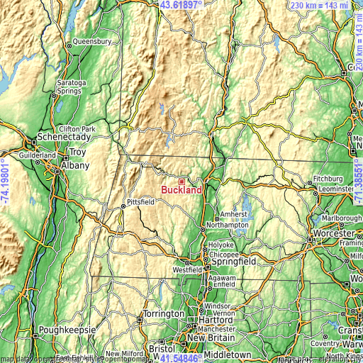 Topographic map of Buckland