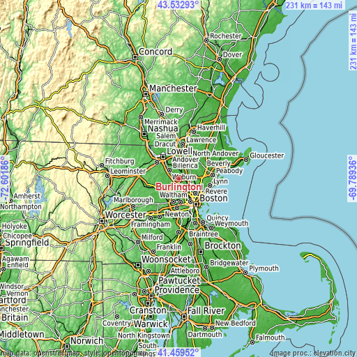 Topographic map of Burlington