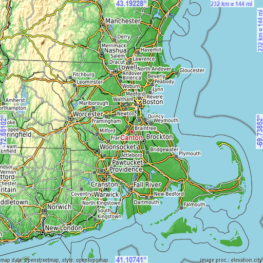 Topographic map of Canton