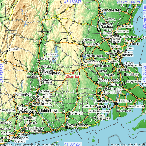 Topographic map of Charlton