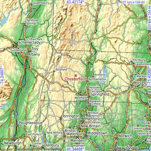 Topographic map of Chesterfield