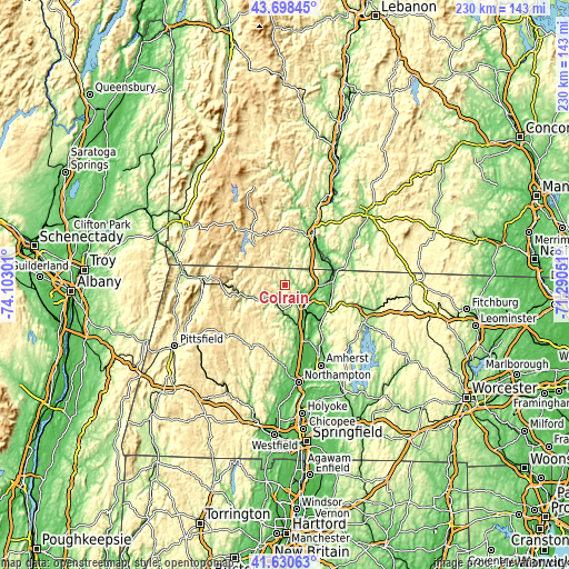 Topographic map of Colrain