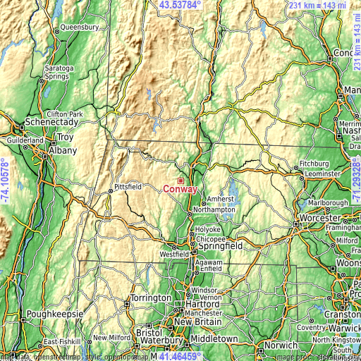 Topographic map of Conway