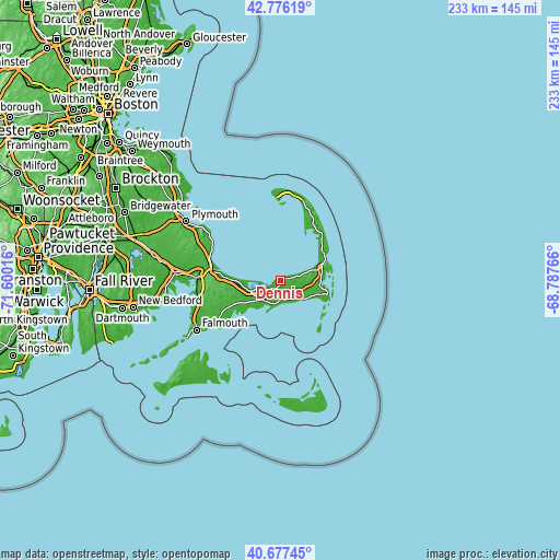 Topographic map of Dennis