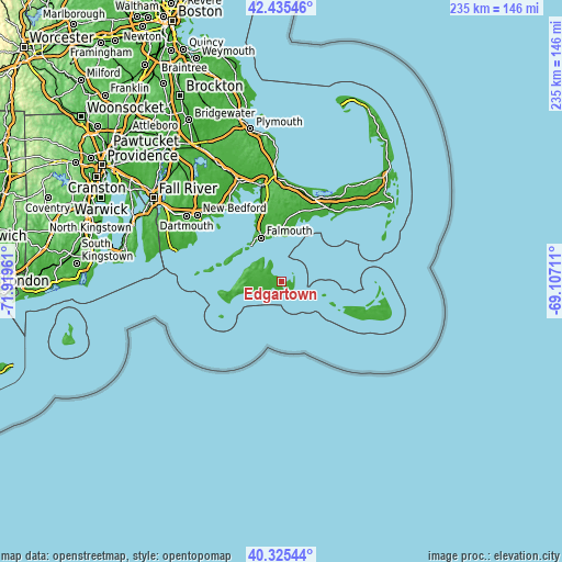 Topographic map of Edgartown