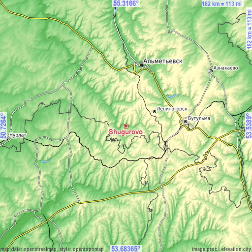 Topographic map of Shugurovo