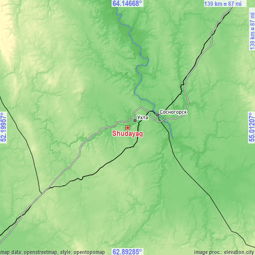 Topographic map of Shudayag