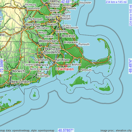 Topographic map of Fairhaven