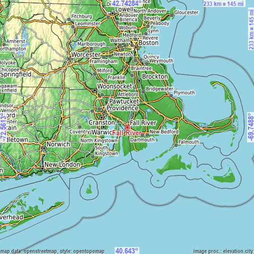 Topographic map of Fall River