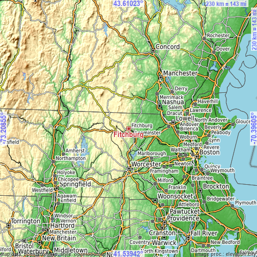 Topographic map of Fitchburg