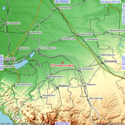 Topographic map of Shovgenovskiy