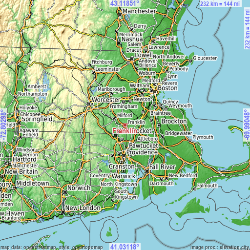 Topographic map of Franklin