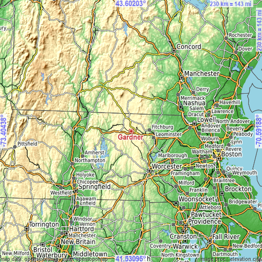 Topographic map of Gardner