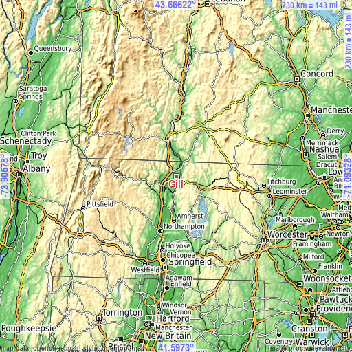 Topographic map of Gill