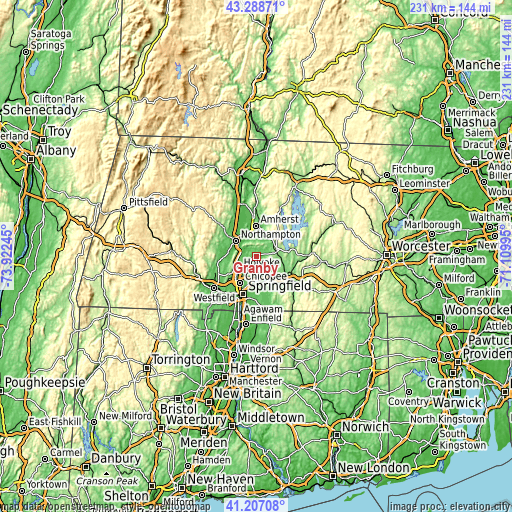 Topographic map of Granby