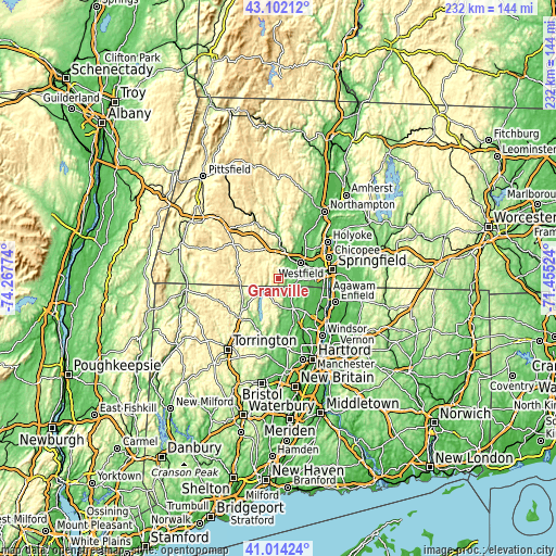 Topographic map of Granville