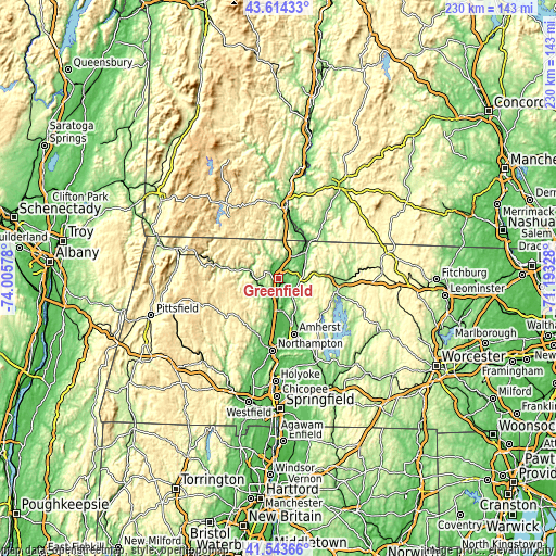 Topographic map of Greenfield