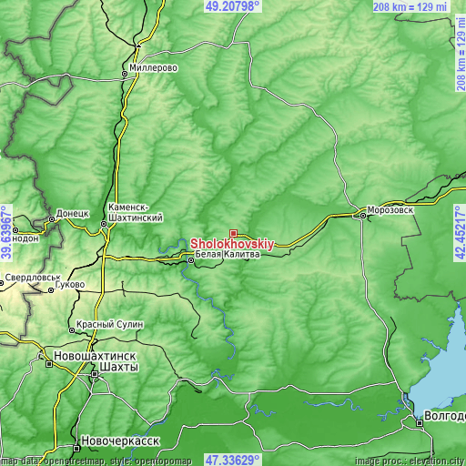 Topographic map of Sholokhovskiy