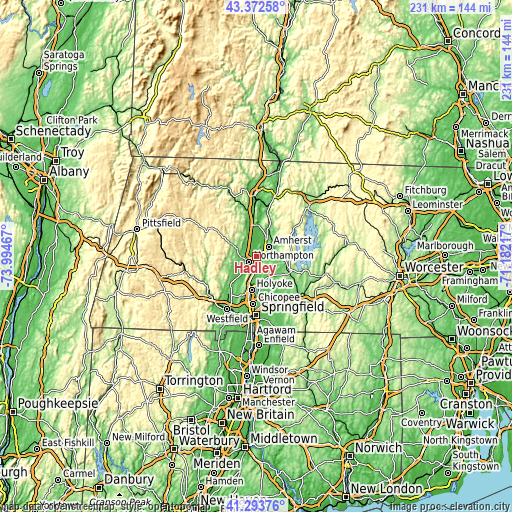 Topographic map of Hadley