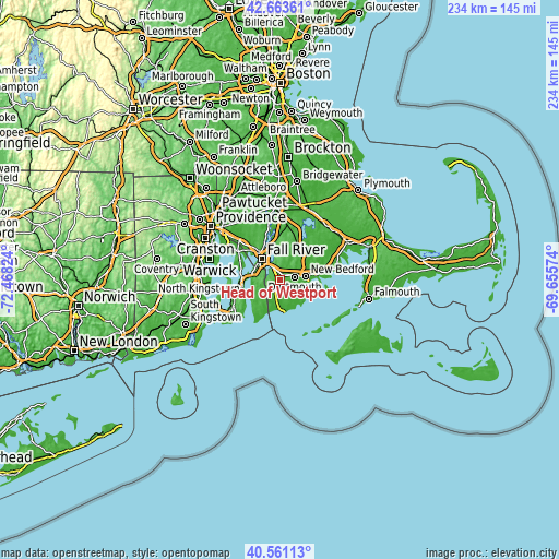 Topographic map of Head of Westport