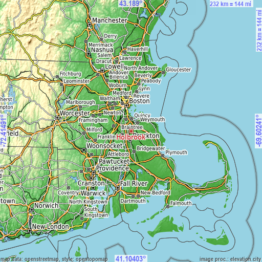 Topographic map of Holbrook