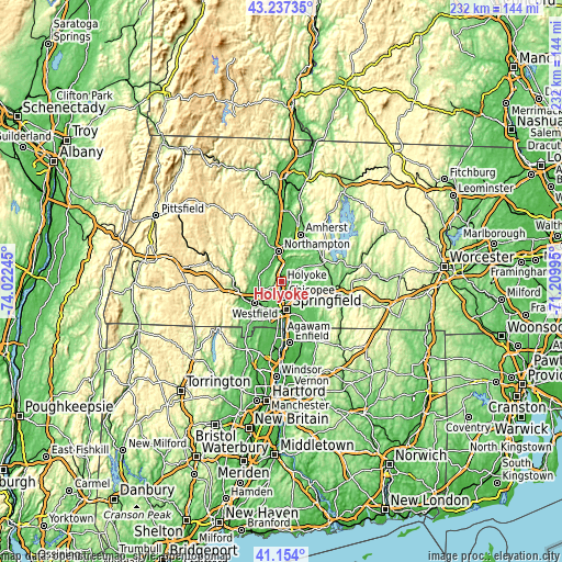 Topographic map of Holyoke