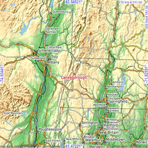 Topographic map of Lanesborough