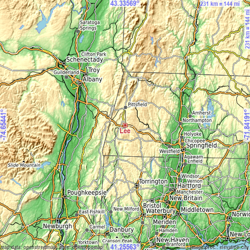 Topographic map of Lee