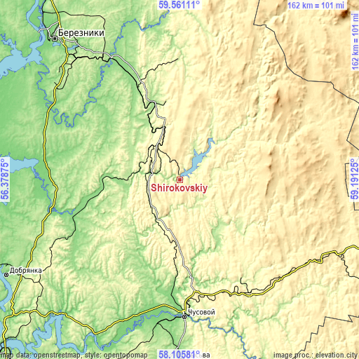 Topographic map of Shirokovskiy