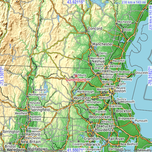 Topographic map of Lunenburg