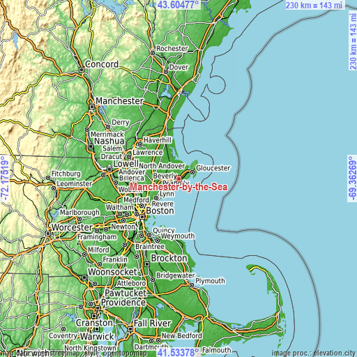 Topographic map of Manchester-by-the-Sea