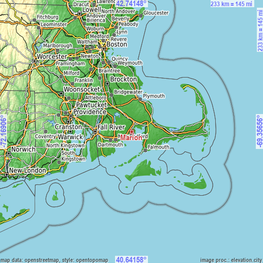 Topographic map of Marion