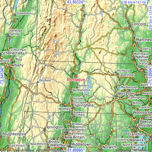 Topographic map of Montague