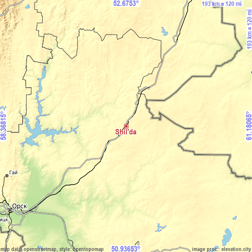 Topographic map of Shil’da