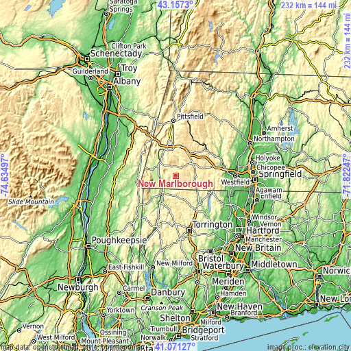 Topographic map of New Marlborough