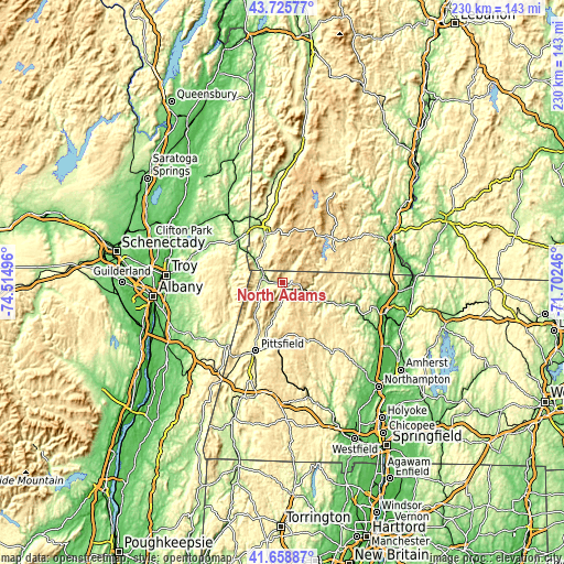 Topographic map of North Adams