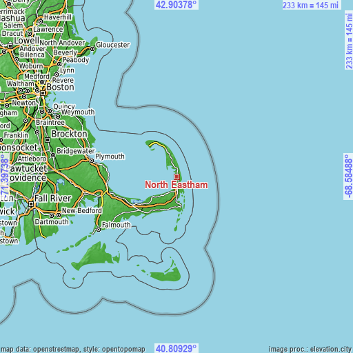 Topographic map of North Eastham