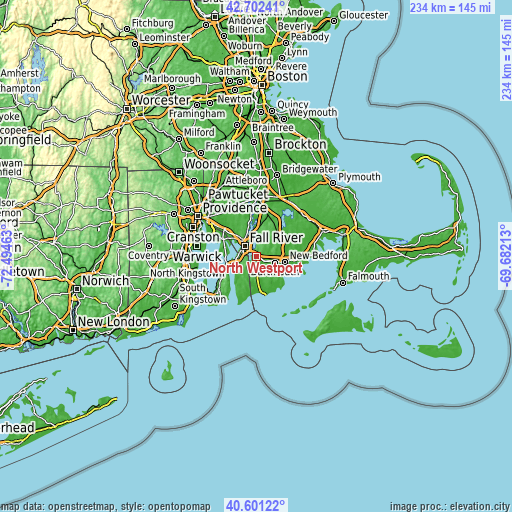 Topographic map of North Westport