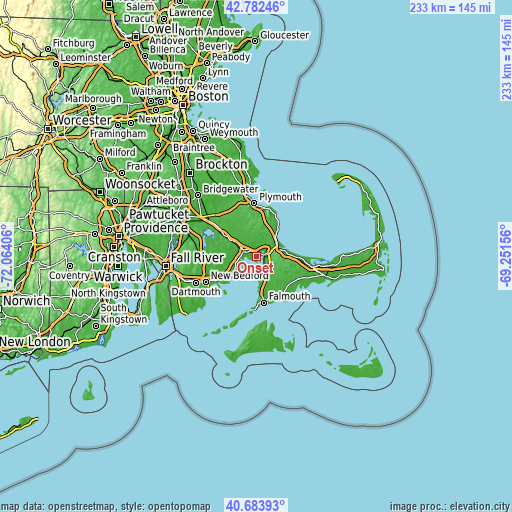 Topographic map of Onset